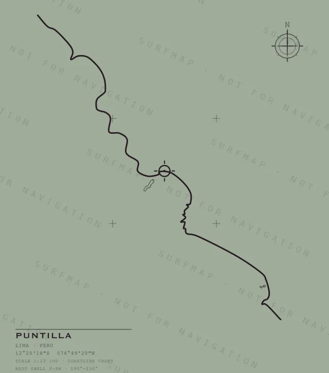 Puntilla chart, the full artwork printed on the back