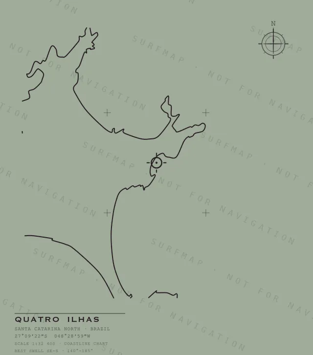 Quatro Ilhas chart, the full artwork printed on the back