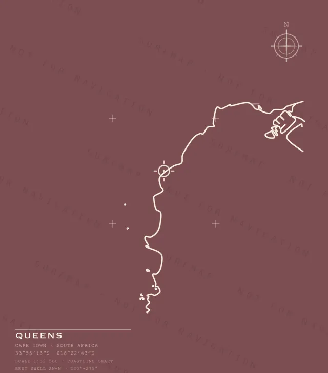 Queens chart, the full artwork printed on the back