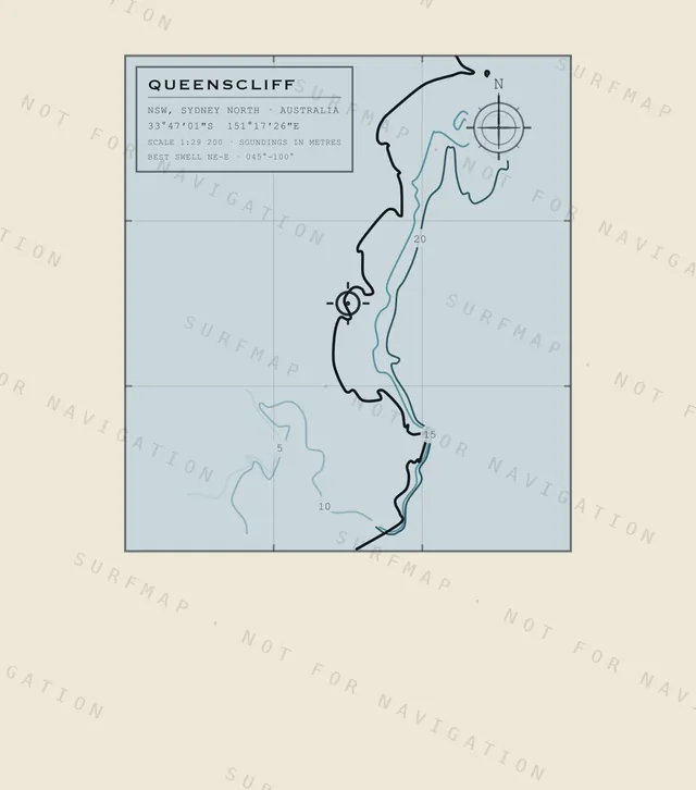 Queenscliff chart, the full artwork printed on the back