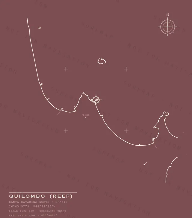 Quilombo (Reef) chart, the full artwork printed on the back