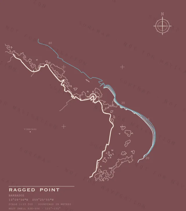Ragged Point chart, the full artwork printed on the back