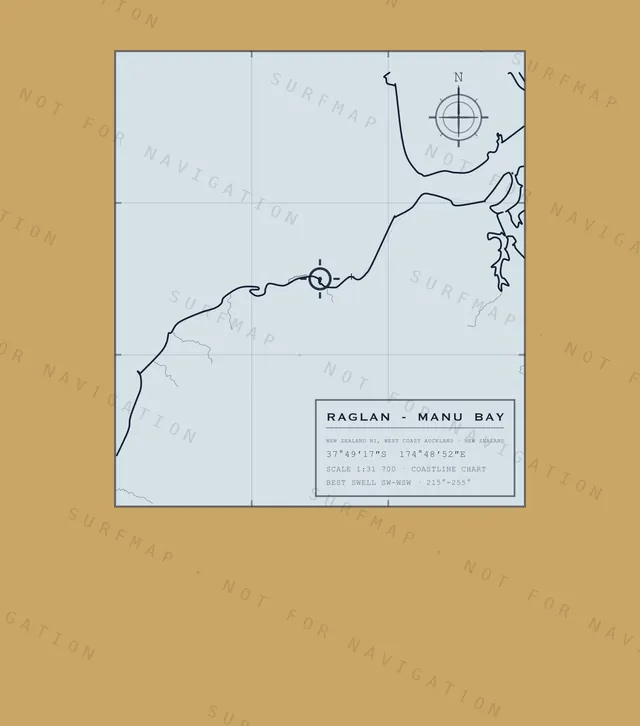 Raglan - Manu Bay chart, the full artwork printed on the back