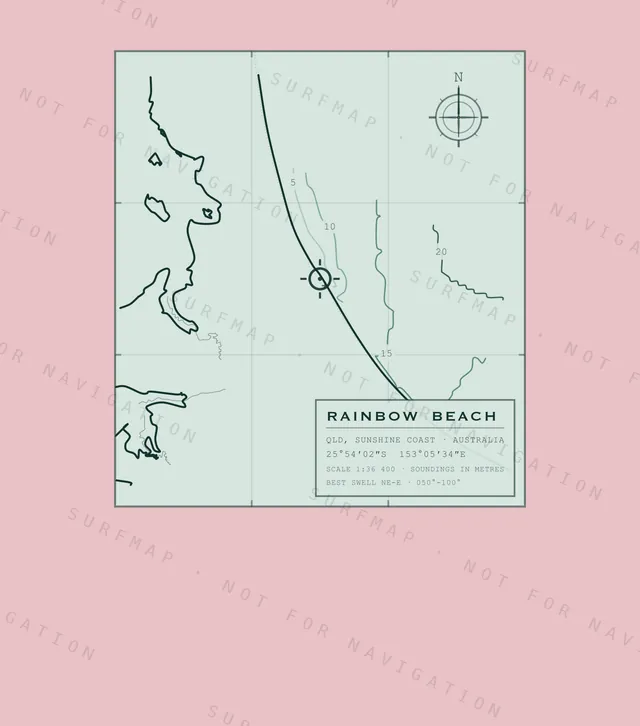 Rainbow Beach chart, the full artwork printed on the back