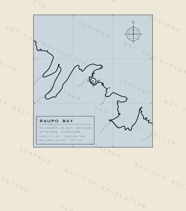 Raupo Bay chart, the full artwork printed on the back