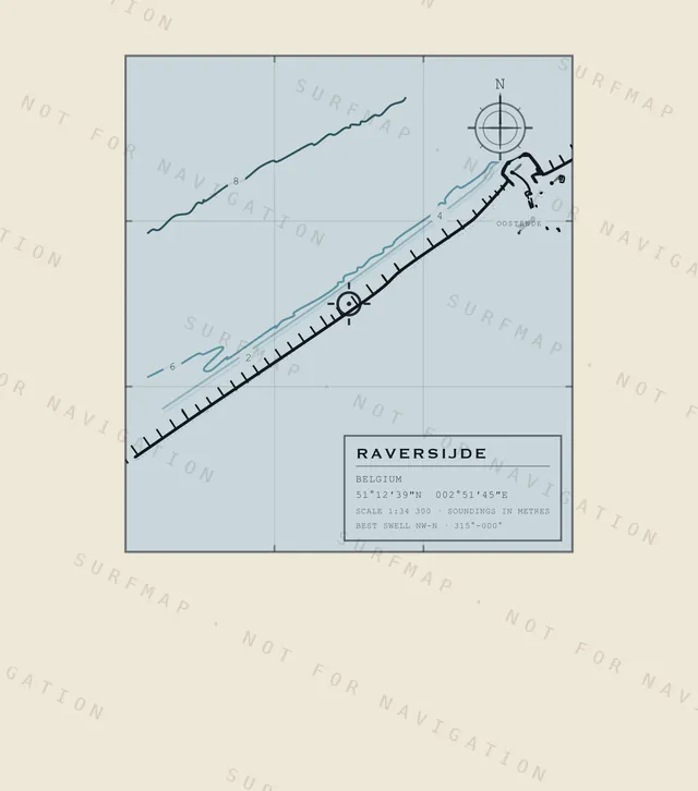 Raversijde chart, the full artwork printed on the back