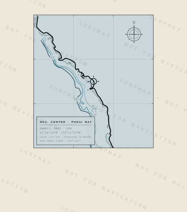 Rec. Center - Pokai Bay chart, the full artwork printed on the back