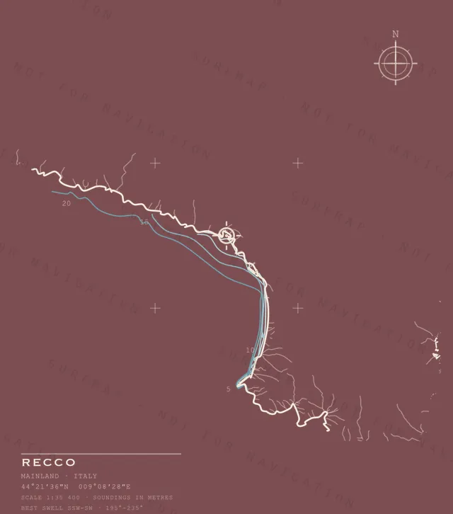 Recco chart, the full artwork printed on the back