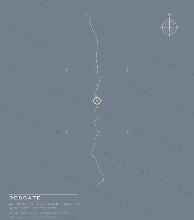 Redgate chart, the full artwork printed on the back