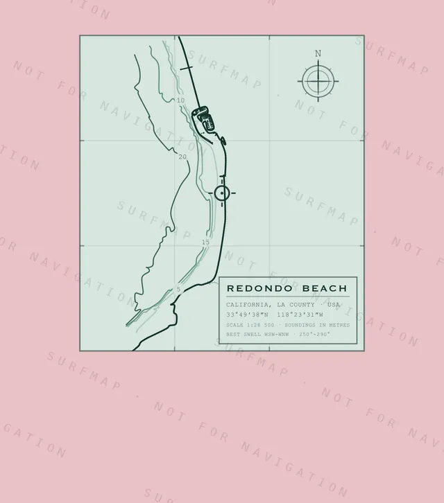 Redondo Beach chart, the full artwork printed on the back