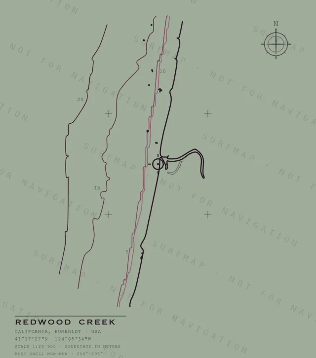 Redwood Creek chart, the full artwork printed on the back