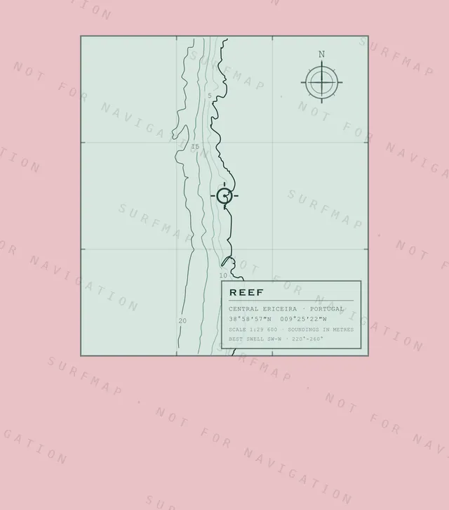 Reef chart, the full artwork printed on the back