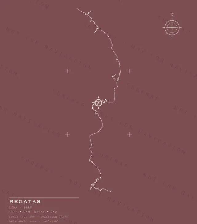 Regatas chart, the full artwork printed on the back