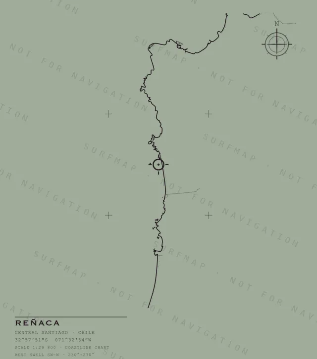 Reñaca chart, the full artwork printed on the back