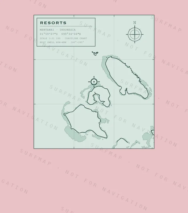 Resorts chart, the full artwork printed on the back