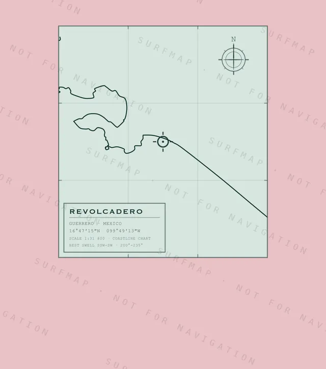 Revolcadero chart, the full artwork printed on the back