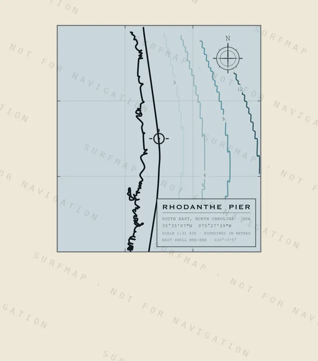 Rhodanthe Pier chart, the full artwork printed on the back