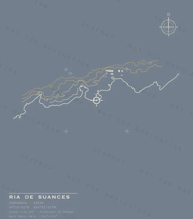 Ria de Suances chart, the full artwork printed on the back