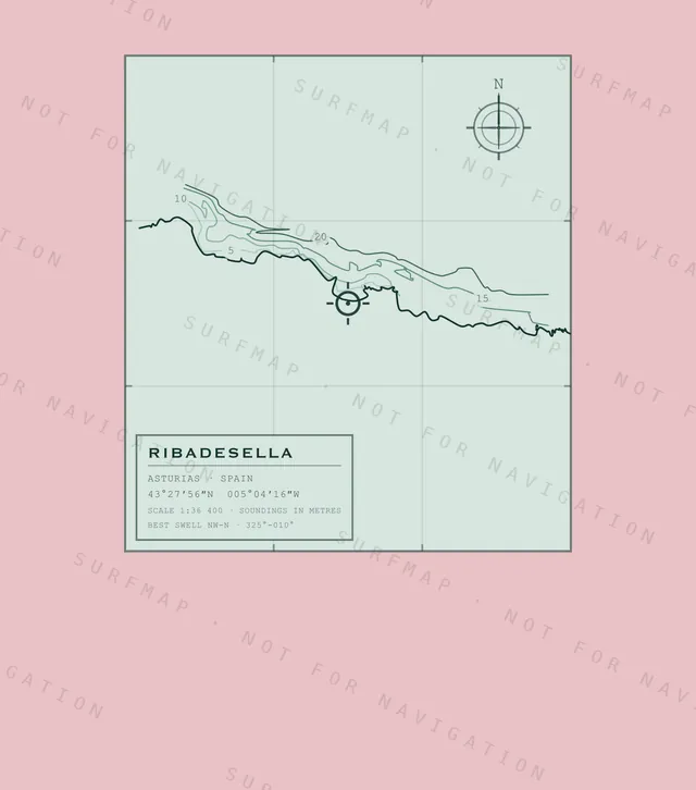Ribadesella chart, the full artwork printed on the back