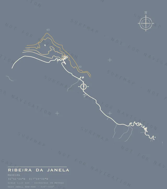 Ribeira da Janela chart, the full artwork printed on the back