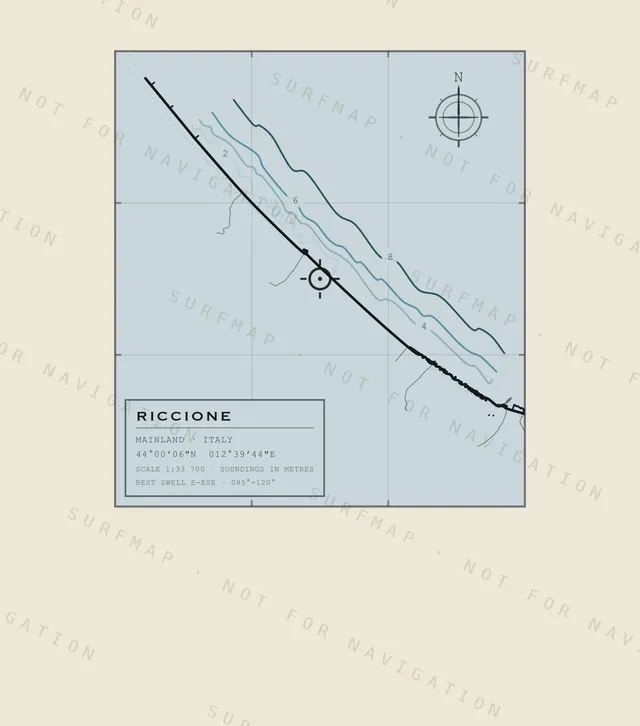 Riccione chart, the full artwork printed on the back