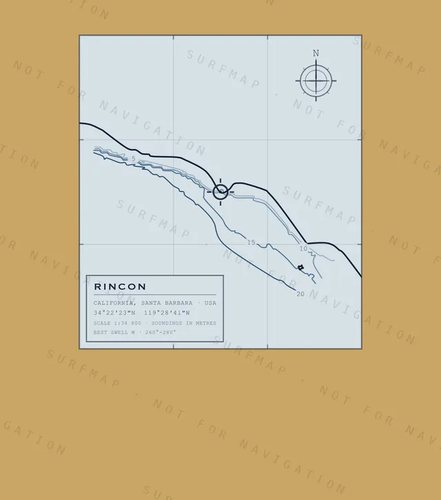 Rincon chart, the full artwork printed on the back