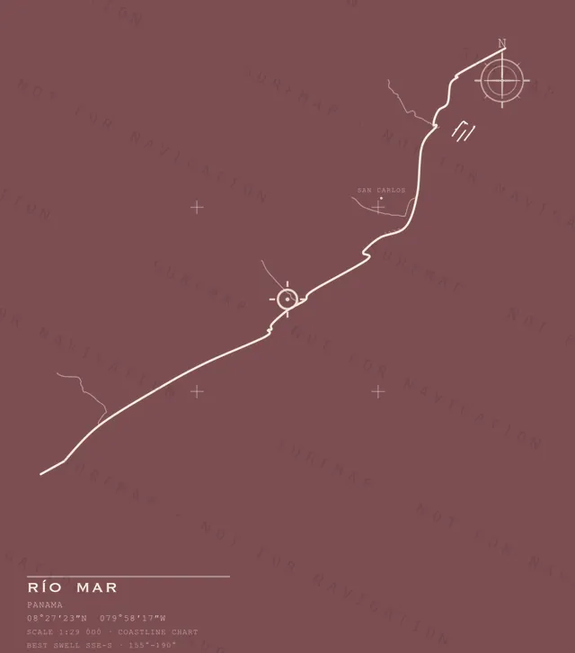 Río Mar chart, the full artwork printed on the back