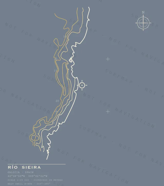 Río Sieira chart, the full artwork printed on the back