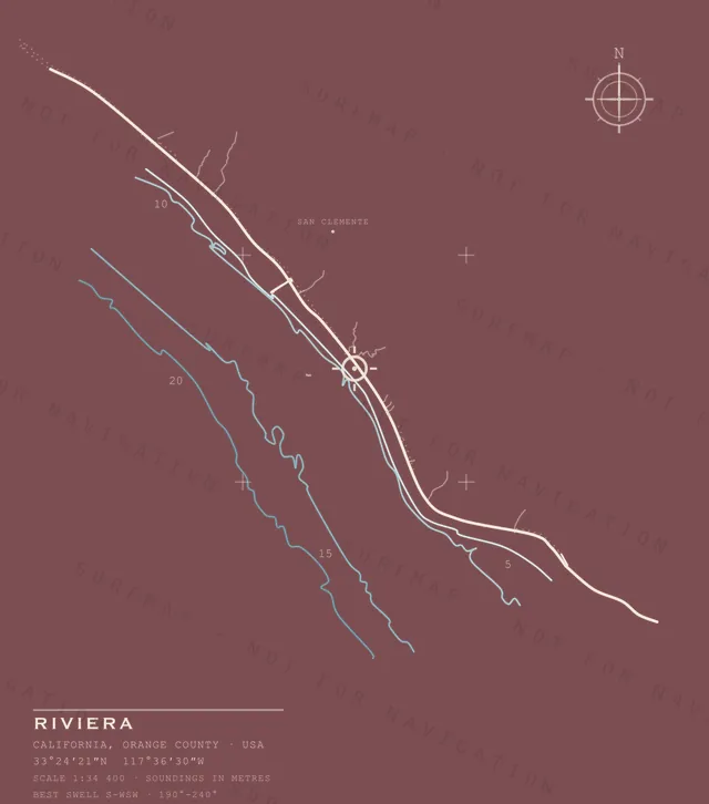 Riviera chart, the full artwork printed on the back