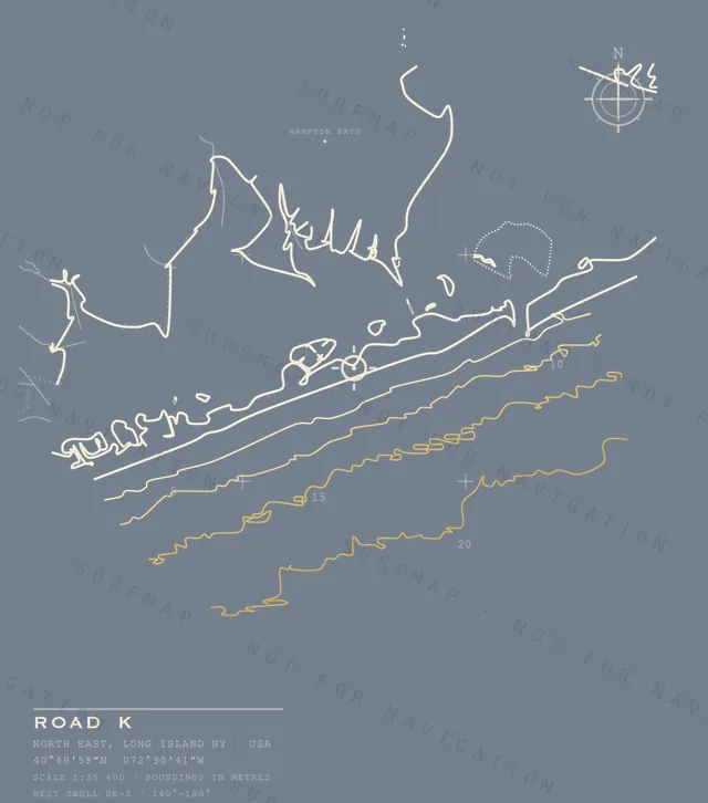 Road K chart, the full artwork printed on the back