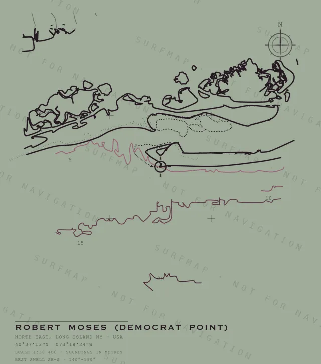 Robert Moses (Democrat Point) chart, the full artwork printed on the back