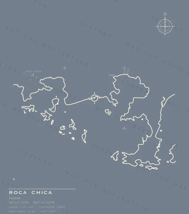 Roca Chica chart, the full artwork printed on the back