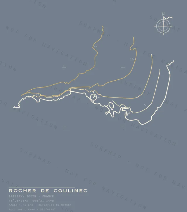 Rocher de Coulinec chart, the full artwork printed on the back