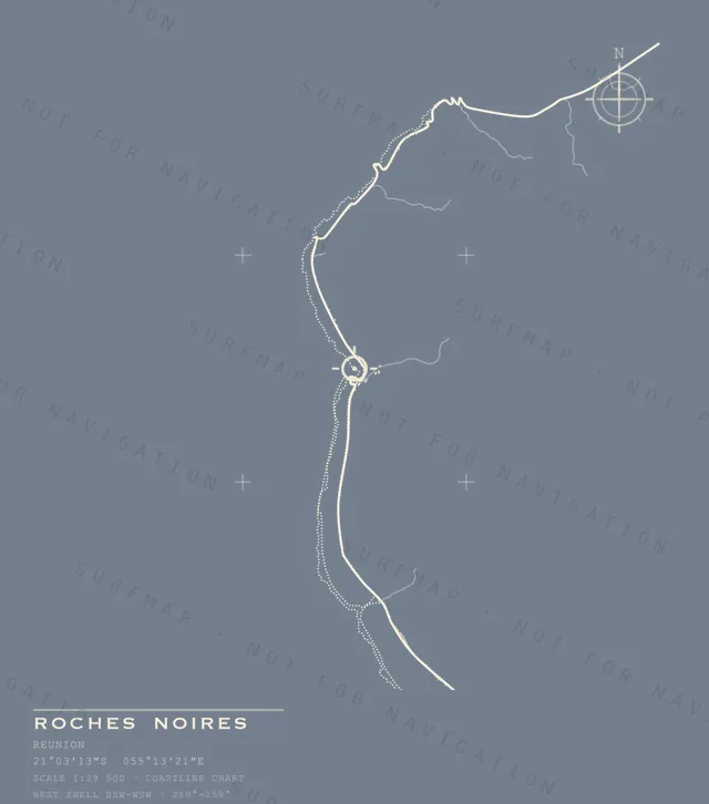 Roches Noires chart, the full artwork printed on the back