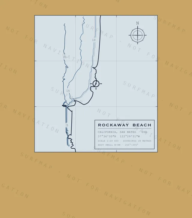 Rockaway Beach chart, the full artwork printed on the back