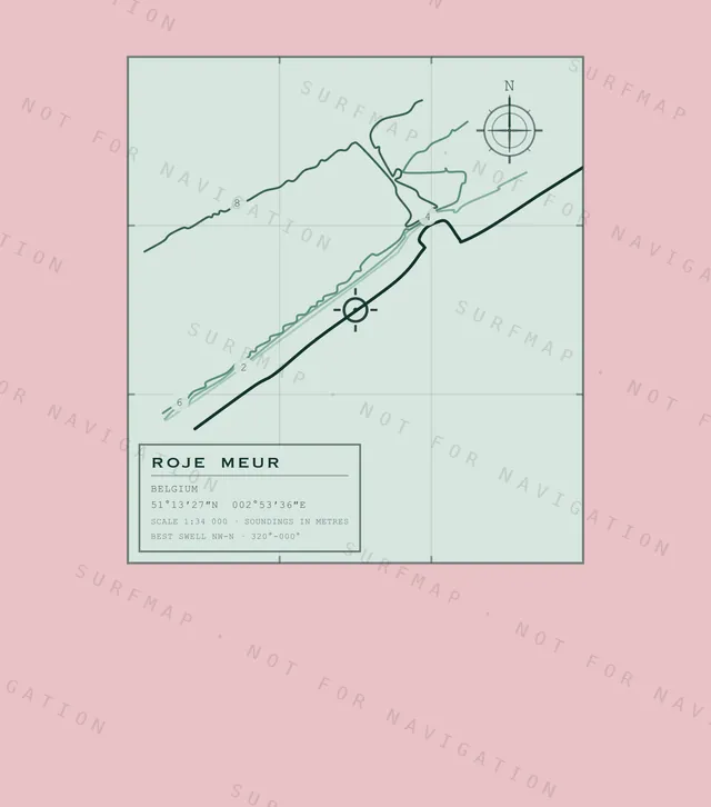 Roje Meur chart, the full artwork printed on the back