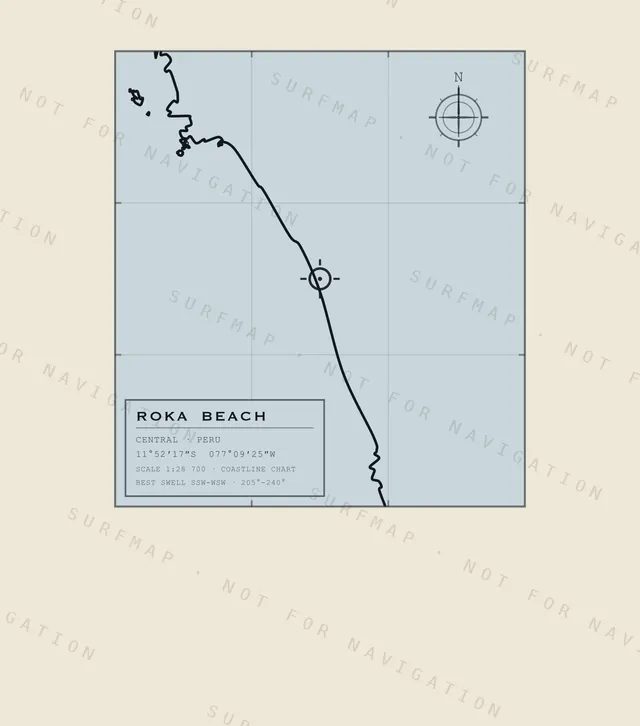 Roka Beach chart, the full artwork printed on the back