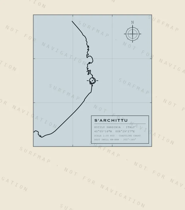 S'Archittu chart, the full artwork printed on the back