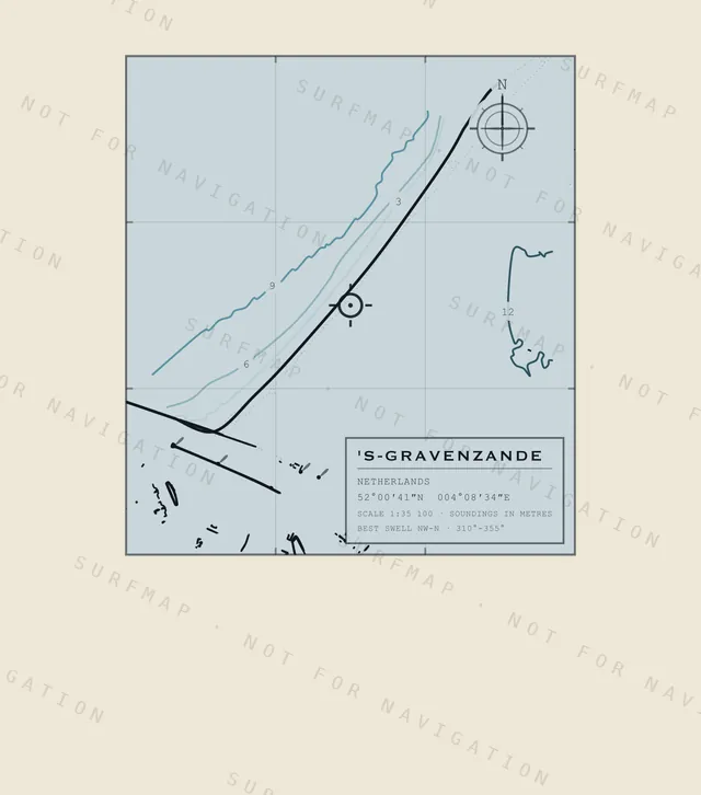 's-Gravenzande chart, the full artwork printed on the back