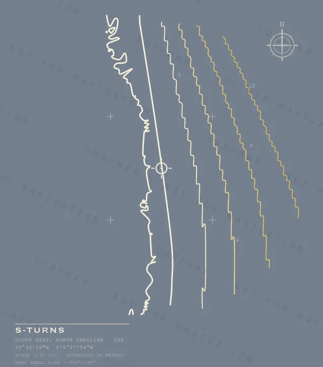 S-Turns chart, the full artwork printed on the back