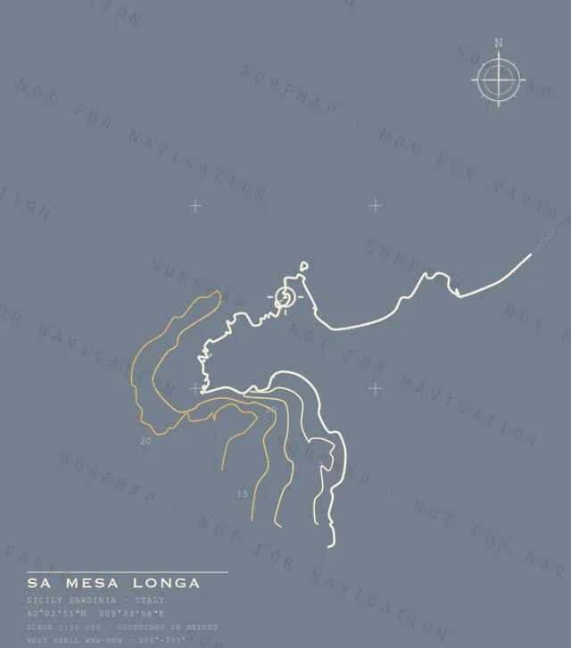 Sa Mesa Longa chart, the full artwork printed on the back