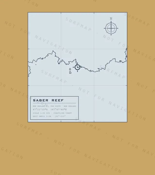 Saber Reef chart, the full artwork printed on the back