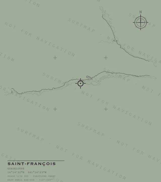 Saint-François chart, the full artwork printed on the back