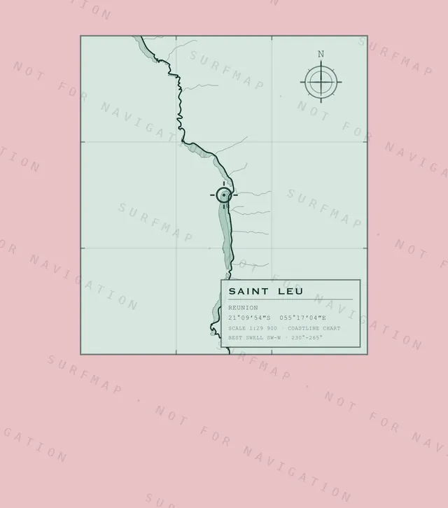 Saint Leu chart, the full artwork printed on the back