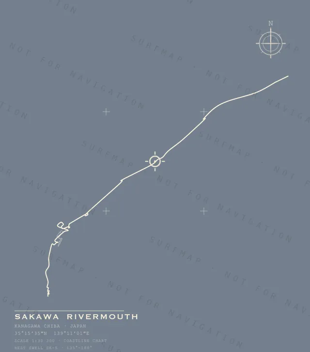 Sakawa Rivermouth chart, the full artwork printed on the back