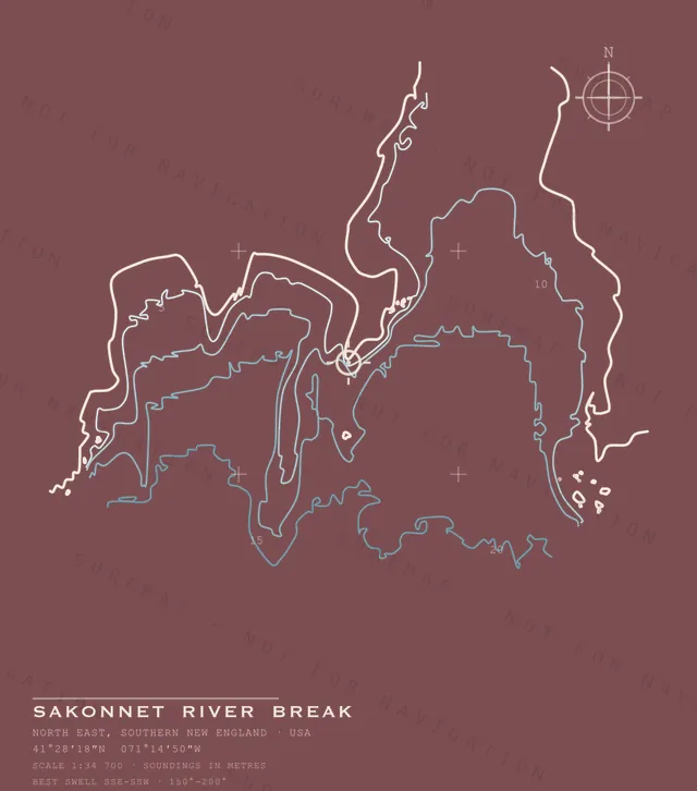 Sakonnet River Break chart, the full artwork printed on the back