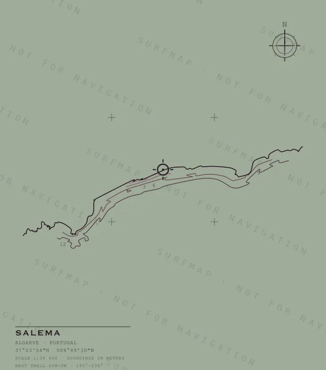 Salema chart, the full artwork printed on the back