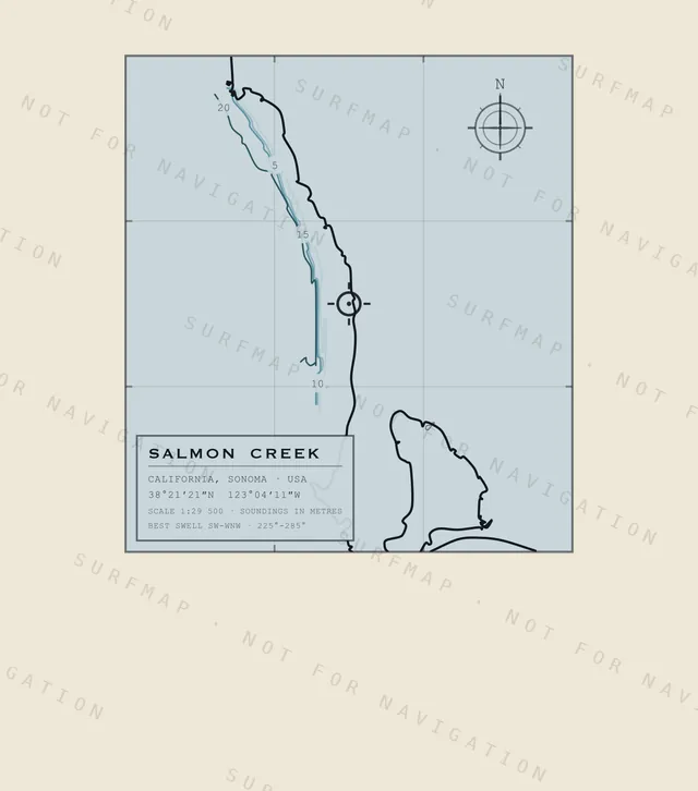 Salmon Creek chart, the full artwork printed on the back