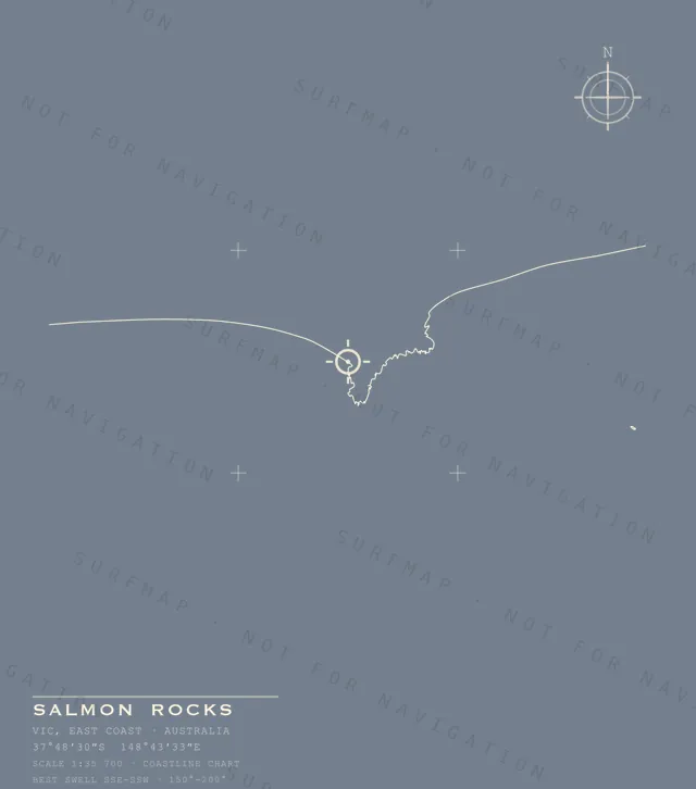 Salmon Rocks chart, the full artwork printed on the back