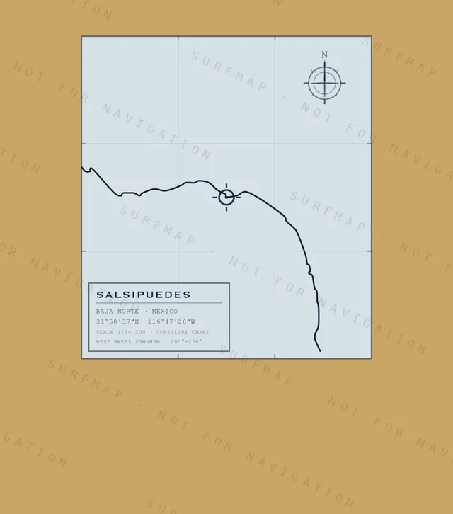 Salsipuedes chart, the full artwork printed on the back